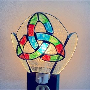 Celtic Trinity stained glass night light